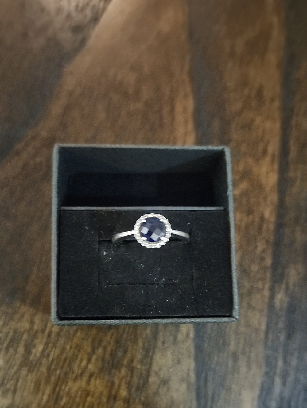 Lafonn Sterling Silver Sapphire Blue Halo Ring